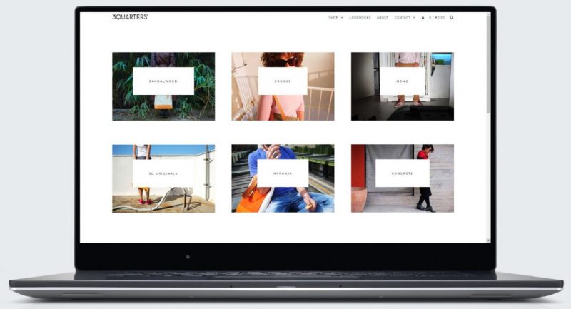 3QUARTERS. Web design, web development, e-commerce website, photography by CLRBLND